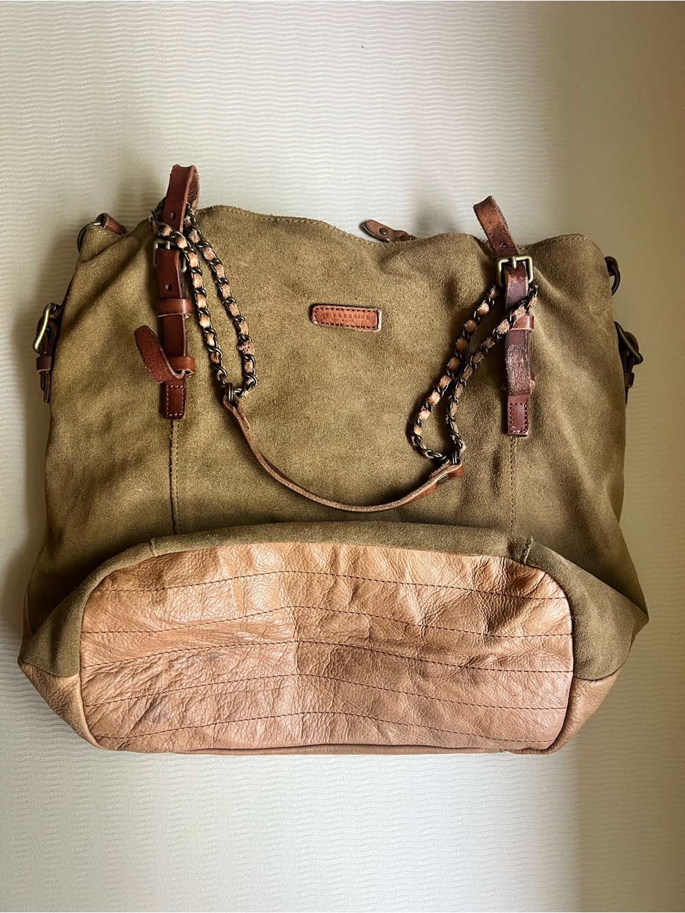 Liebeskind Berlin Two-Tone Suede & Leather Bucket Bag, long strap included